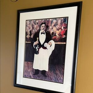 Framed Waiter Wall Art Decor